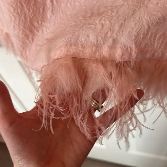 Like New GB Girls Puff Sleeve Feather pink dress. Perfect for Spring! - Picture 4 of 5